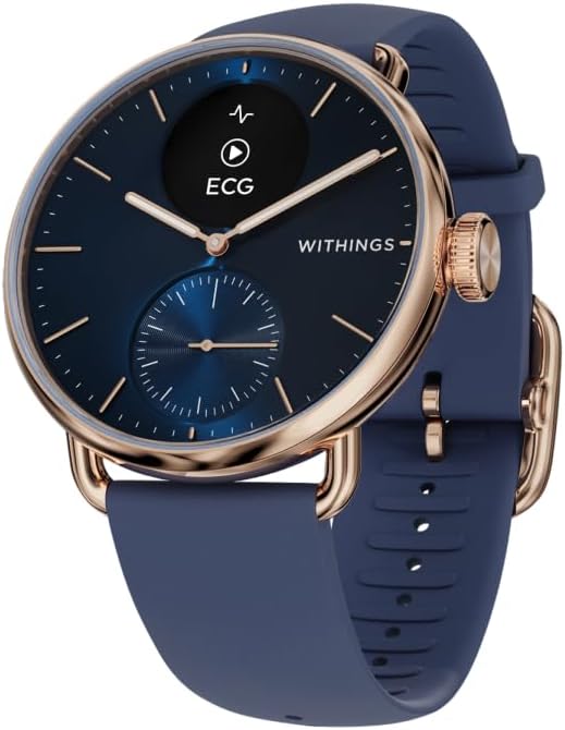 WITHINGS - Montre connectée hybride - ScanWatch 2 38 mm Rosegold / Bleu