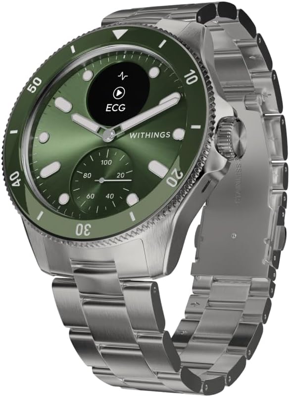 WITHINGS - Montre connectée hybride - ScanWatch Nova 39 mm Vert