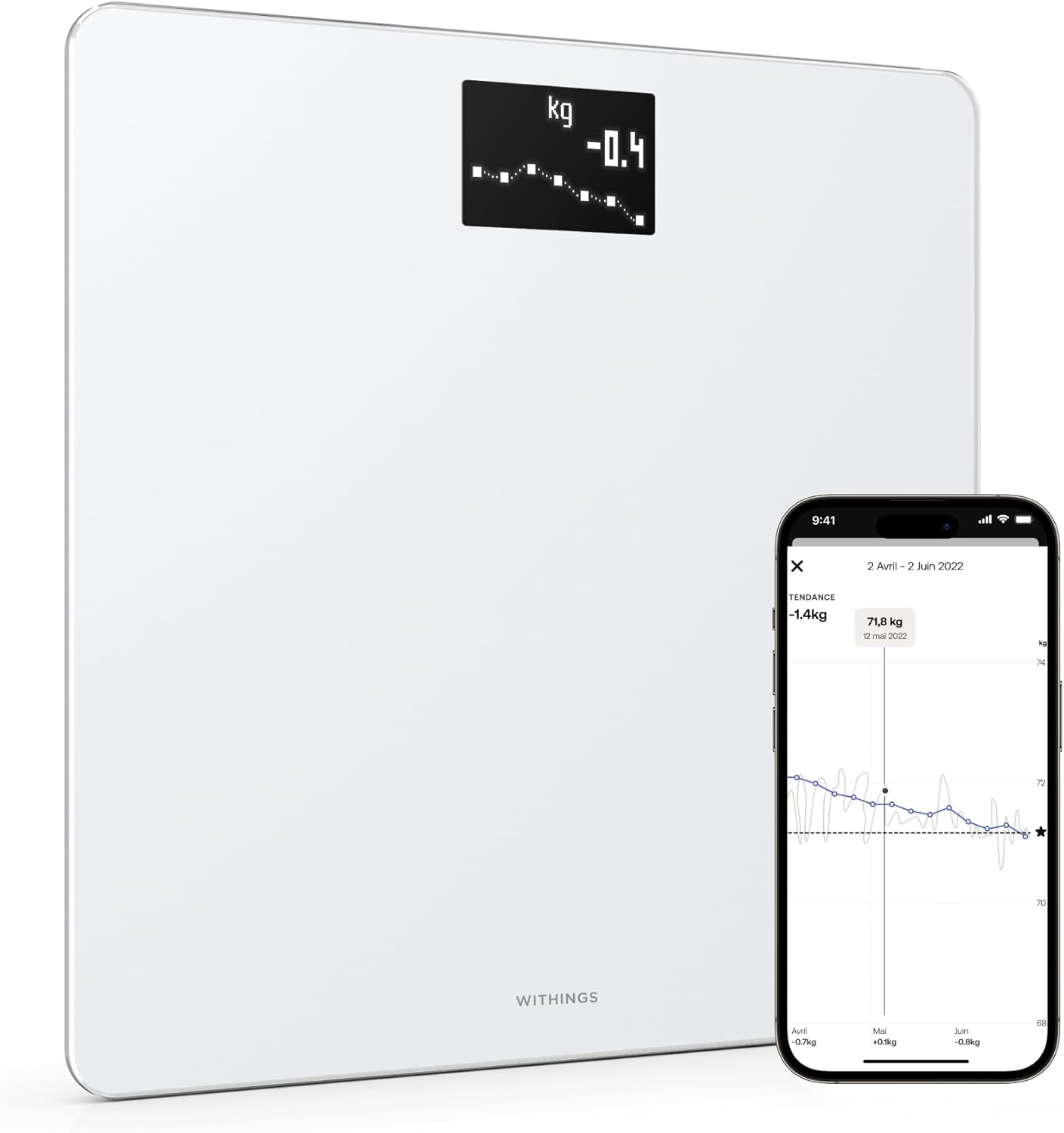 WITHINGS - Balance connectée - Body Blanc