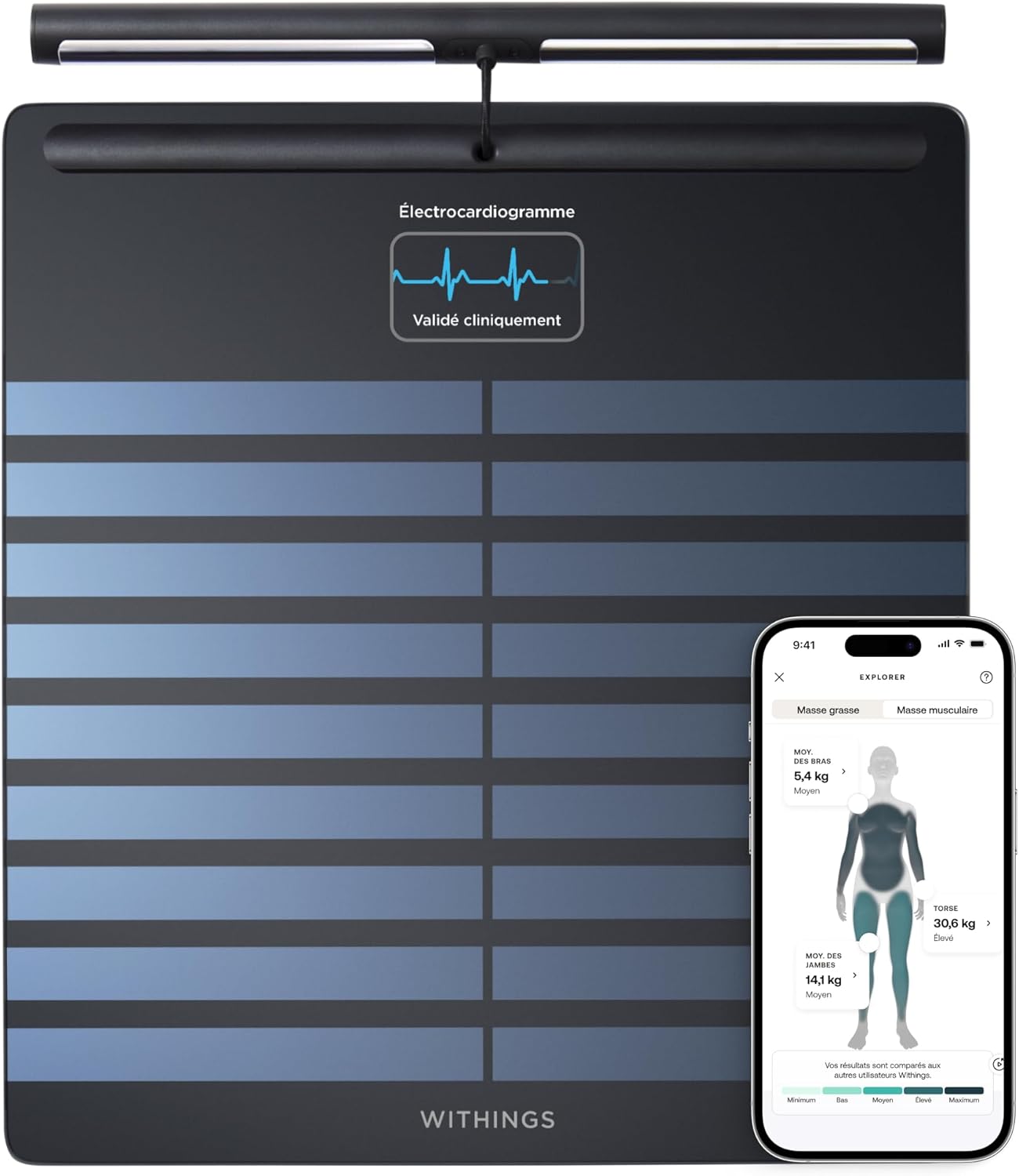 WITHINGS - Balance connectée - Body Scan Noir