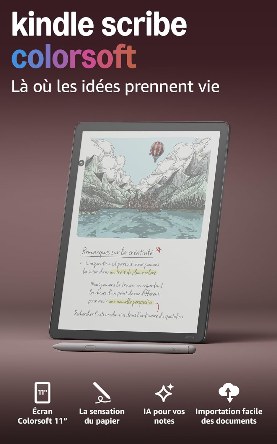 KINDLE - Liseuse couleur avec écriture - Scribe Colorsoft 32 Go Graphite