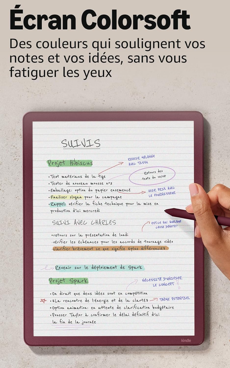 KINDLE - Liseuse couleur avec écriture - Scribe Colorsoft 64 Go Figue