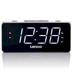 LENCO - Radio-réveil FM PLL écran LED 1,8 pouces - CR-18 WHITE