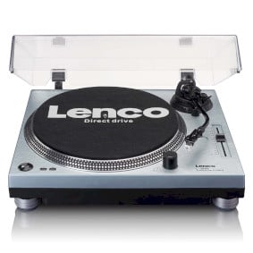 LENCO - Platine vinyle à entraînement direct USB - Bleu métallisé - L-3809ME