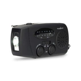 NEDIS - Radio d'urgence AM/FM à manivelle - RDFMCR2000BK