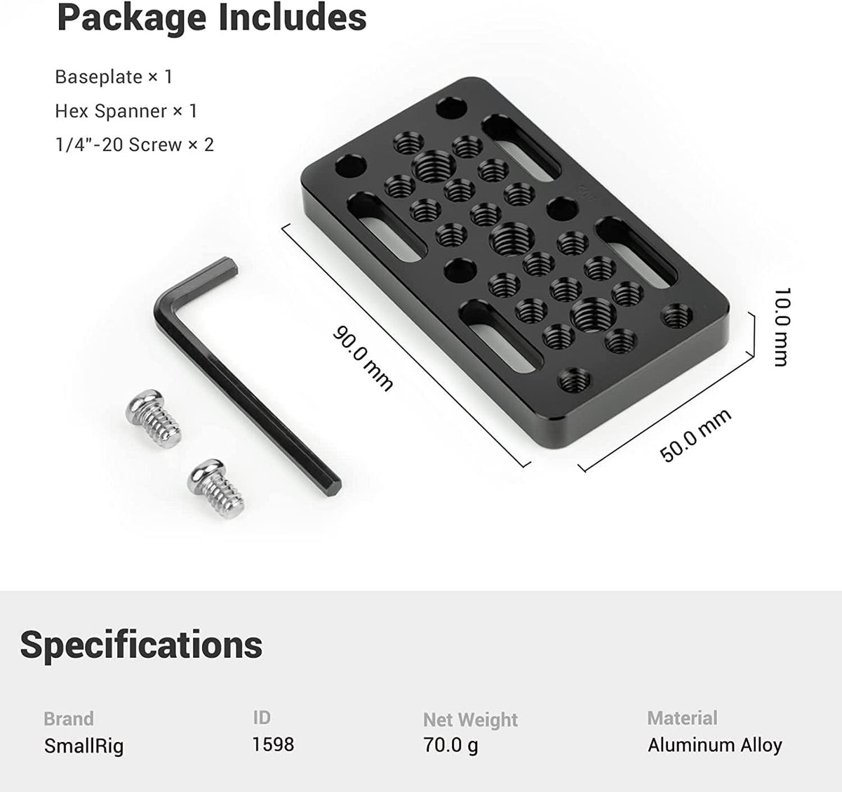SmallRig 1598 Cheese Plate - vue 2